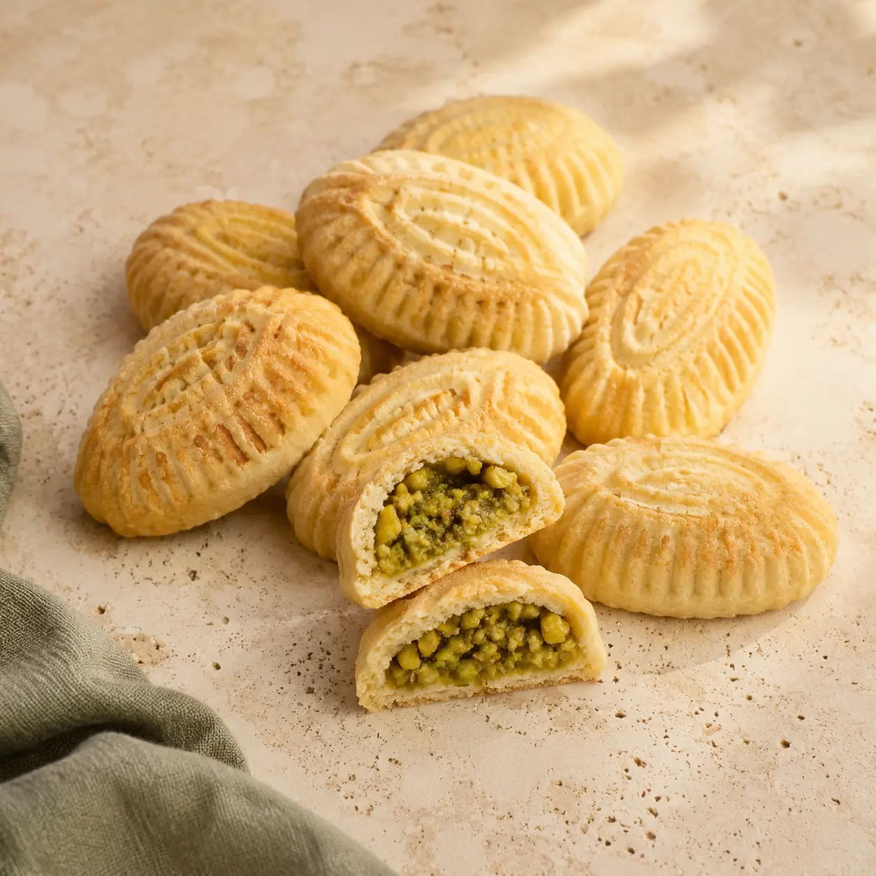 Pistachio Maamoul — Semolina